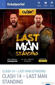 Clash 14 Last Man Standing. Vyprodaný sektor 107, 4 lístky