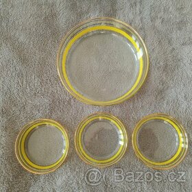 SADA SKLENĚNÝCH MISEK - RETRO