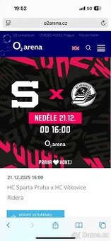 Hc Sparta Praha - Hc Vítkovice Rideira - VIP