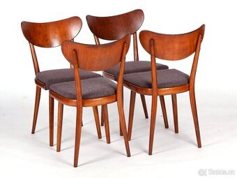 Klasické jídelní židle TON Banana, perfektní stav, 4 ks.