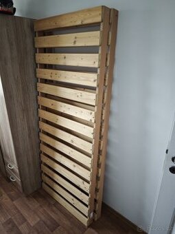 2x Pevný dřevěný rošt 80x200cm, výška 9cm