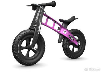 FirstBike Fat Pink + Kosik + Zvonek + Ski-Set
