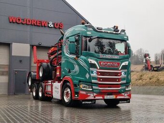Lesovoz LESOVÚZ Scania V8 R580 do drewna lasu stos dłużyca