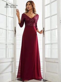 Vínové plesové/společenské šaty