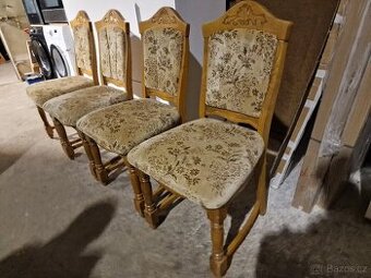 4x Židle Dub rustikal Komplet 50x53 výška 52 cm