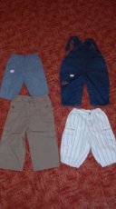 kalhoty  vel. 3-6 měsíců, 12-18 měs, 6-9 měsíců