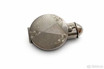 Starožitná stříbrná rtěnka se zrcátkem ag 900 gravírovaná