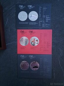 3x Pamětní stříbrná mince 500 Kč -Albatros,Jawa,Tatra