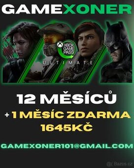 Xbox Game Pass Ultimate 12 měsíců + 1 MĚSÍC ZDARMA