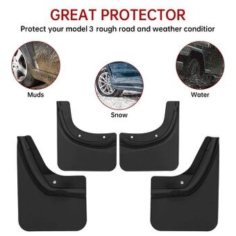 YONZEE Set of 4 Mud Flaps (zástěrky) Tesla Model 3 Highland