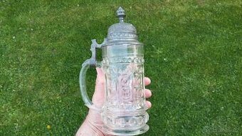 Starý sklěněný korbel do vaší sbírky, 24cm vys... JEN OSOBNĚ