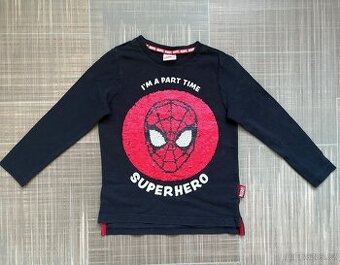 Tricko s flitrovym obrazkem Spiderman - vel.116