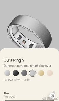Oura Ring Ge4 Brushed ilver veikost 1