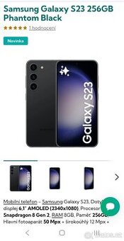Samsung Galaxy S23 - 8GB / 256 GB černý