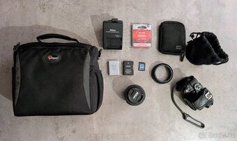 Nikon D3300 + 35mm nikkor, příslušenství