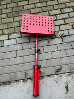 2x stojan na noty / notový pult – skládací, kovový (červený)