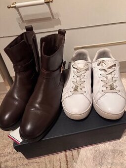 Dvoje dámské kožené boty Tommy Hilfiger vel. 38