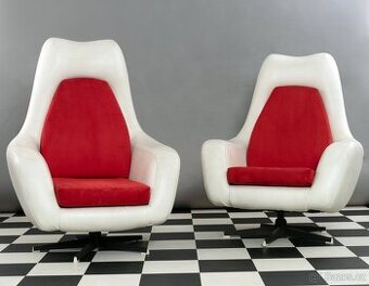 2 x designové otočné křeslo vajíčko 70. léta