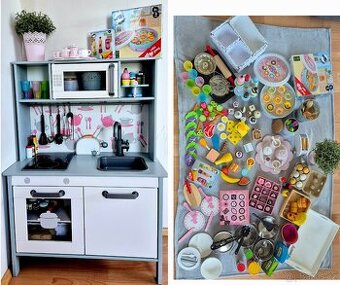 Vymazlená dětská kuchyňka IKEA včetně bohatého příslušenství