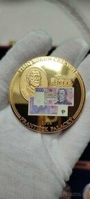 Pozlacená medaile 1000 Kč