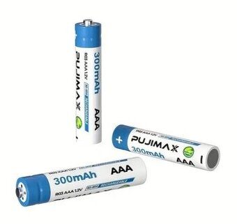 PUJIMAX ® AAA 1 x 300mAh, Ni-MH dobíjecí baterie 1200x, NOVÁ