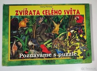 Kniha s puzzle Zvířata celého světa