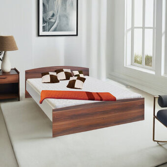 Manželská postel 180x200. Ořech/bílá