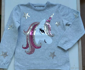 Dívčí svetr jednorožec, Primark, vel. 116