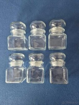 Sada 6 skleněných hranatých kořenek