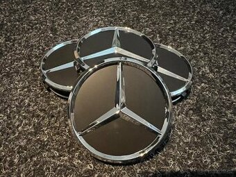 Středové krytky Mercedes Benz 75mm mat