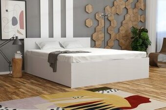 MODERNÍ MANŽELSKÁ POSTEL 180cm bílá