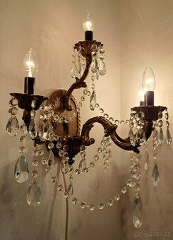 Starožitné velké nástěnné, párové lampy, 1940