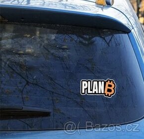 BIT.COIN samolepka na auto - PLAN B