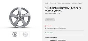 Prodám Alu kola Dione 5x100 R16