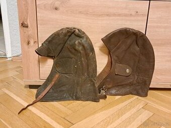 Kožené kukly na motocykl (hnědá a černá, vel. 59-60 cm)