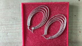 náušnice čtyřčetné ovály 5 cm chirurgická ocel nové