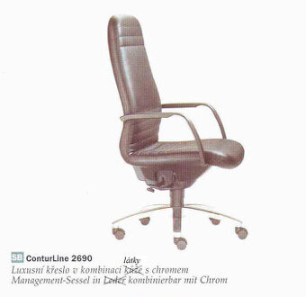 Kancelářské křeslo zn. Dauphin, chrom, černé čalounění