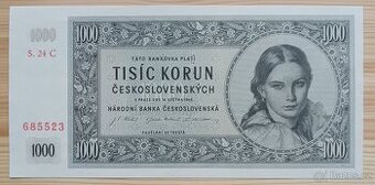 1000kčs 1945 I. Vydání UNC stav