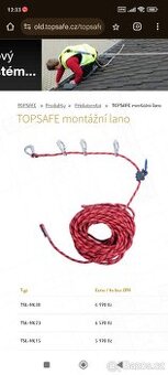 Montážní lano 23m Topsafe