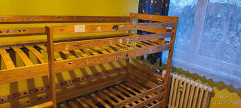 Patrová postel z masivu 190×80 + přistýlka