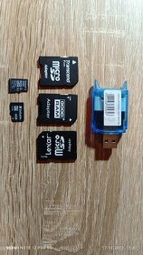 Micro SD pamětové karty + redukce a USB čtečka