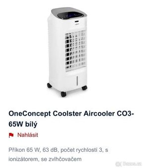 OneConcept Coolster Aircooler bílý, Klimatizace AUCTION