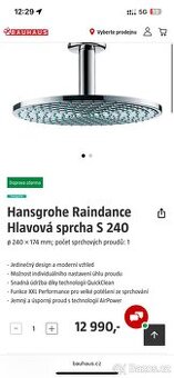 Sprcha HANSGROHE - nova Sleva 50%