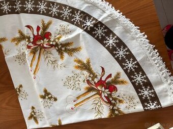 Vánoční ubrus a prostírání RETRO – na kulatý stůl