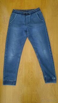Kalhoty - jeans do gumy zateplené