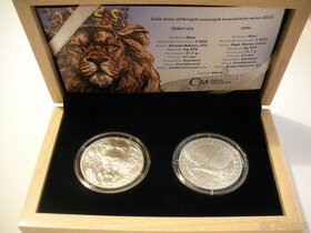 Sada dvou stříbrných uncových investičních mincí Český lev a