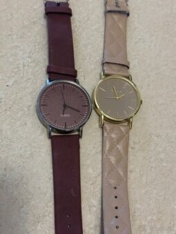 Dvoje stylové hodinky – zlaté + stříbrné, cena za oboje