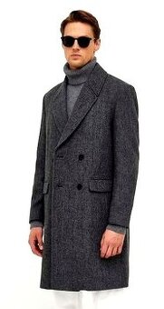 SISLEY LUXUSNÍ VLNĚNÝ ZIMNÍ PÁNSKÝ ELEGANTNÍ KRÁSNÝ KABÁT