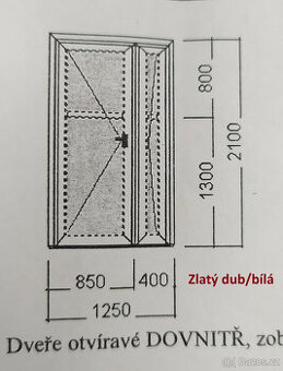 Dveře vchodové plastové Gealan výroba ČR 125x210cm