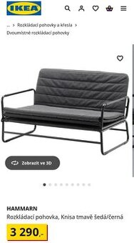 skládací sedačka IKEA HAMMARN - TOP STAV